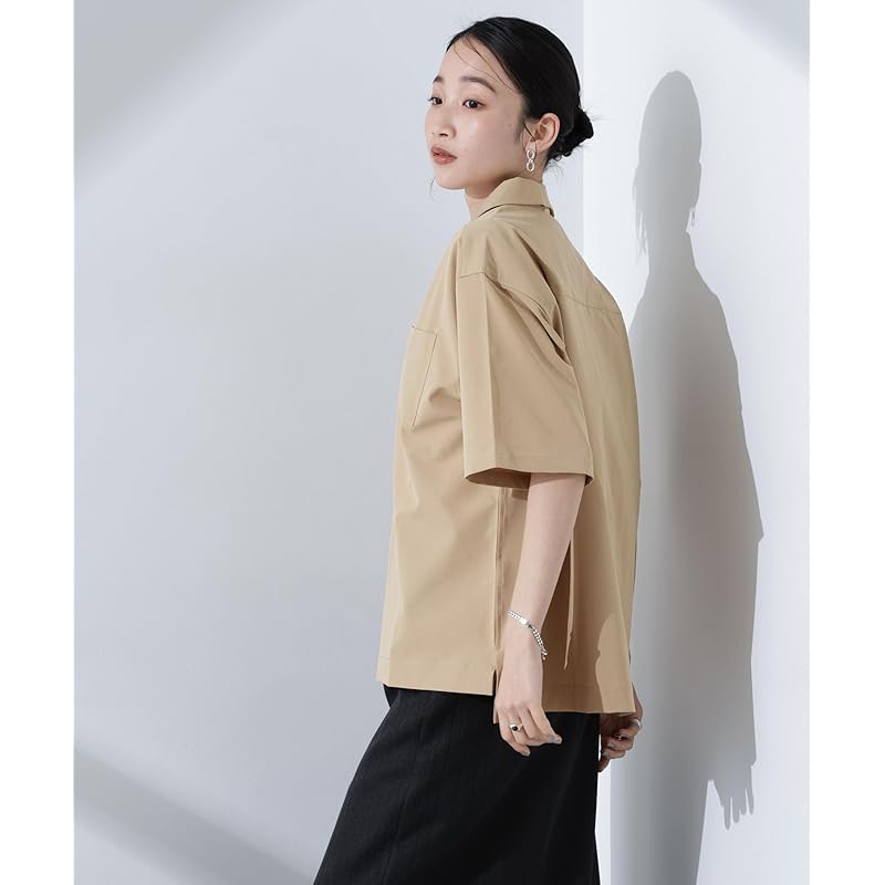 [Nano Universe] Open Collar Shirt Multifunctional Lightweight Stretch-SHELTECH (Setup Possible) Ladies F 040 Beige 673-5121303