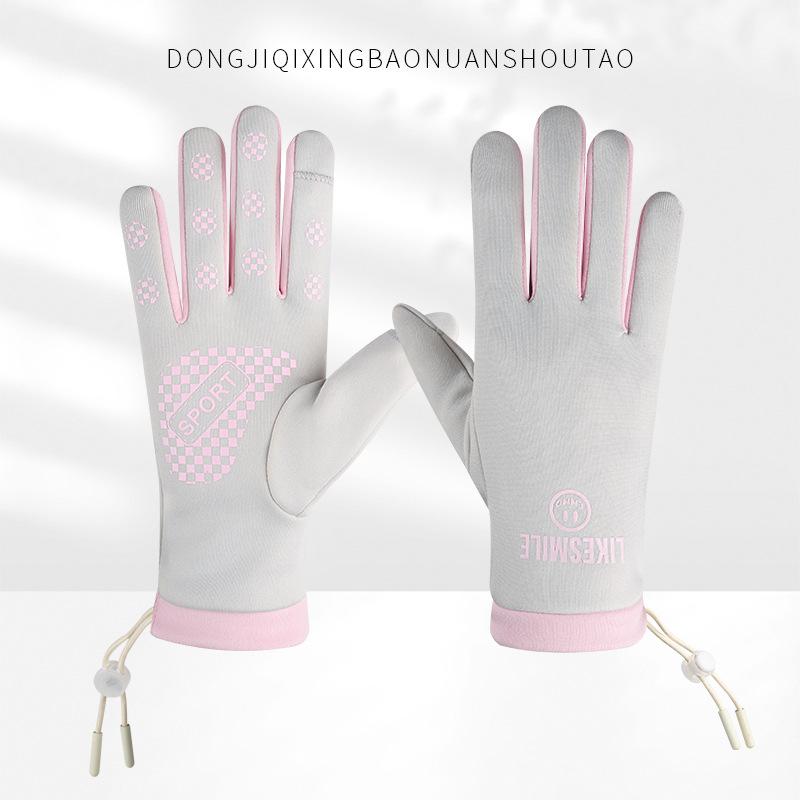 Winter Men and Women Gloves for Warmth and Velvet Touch Screen Outdoor Cycling Sports Finger Exposed Gloves Cyclist Proof of Cold and Waterproof