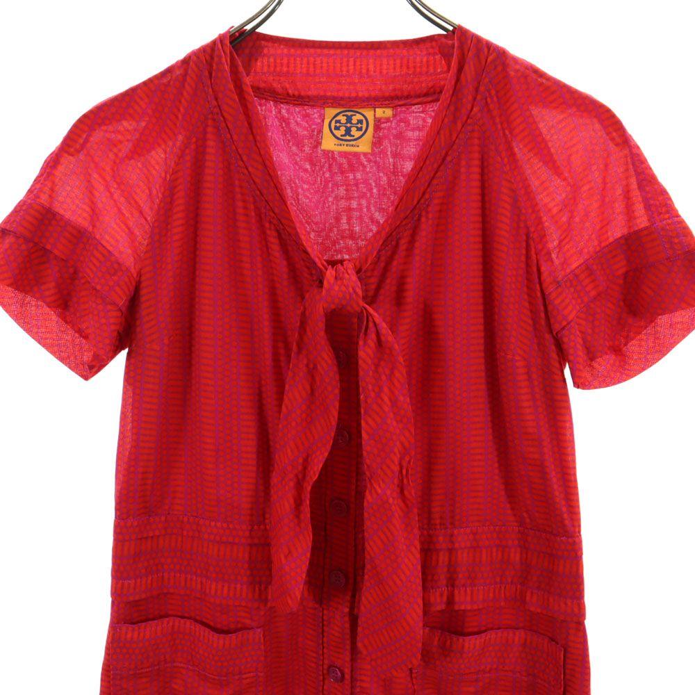 Tory Burch Short Sleeve Mini Dress 2 Red Series Women Used