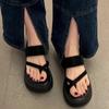 With skirts, slippers, female summer wear 2025 new fairy wind cool slippers, two thick-soled beach sandals