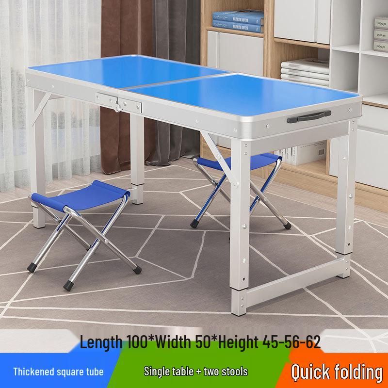Portable Foldable Aluminum Camping Table and Chairs for Outdoor, Night Market, and Picnic Use