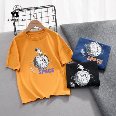 Summer Korean Boys' Cartoon Loose Short-Sleeve T-Shirt - Breathable and Comfortable for Kids