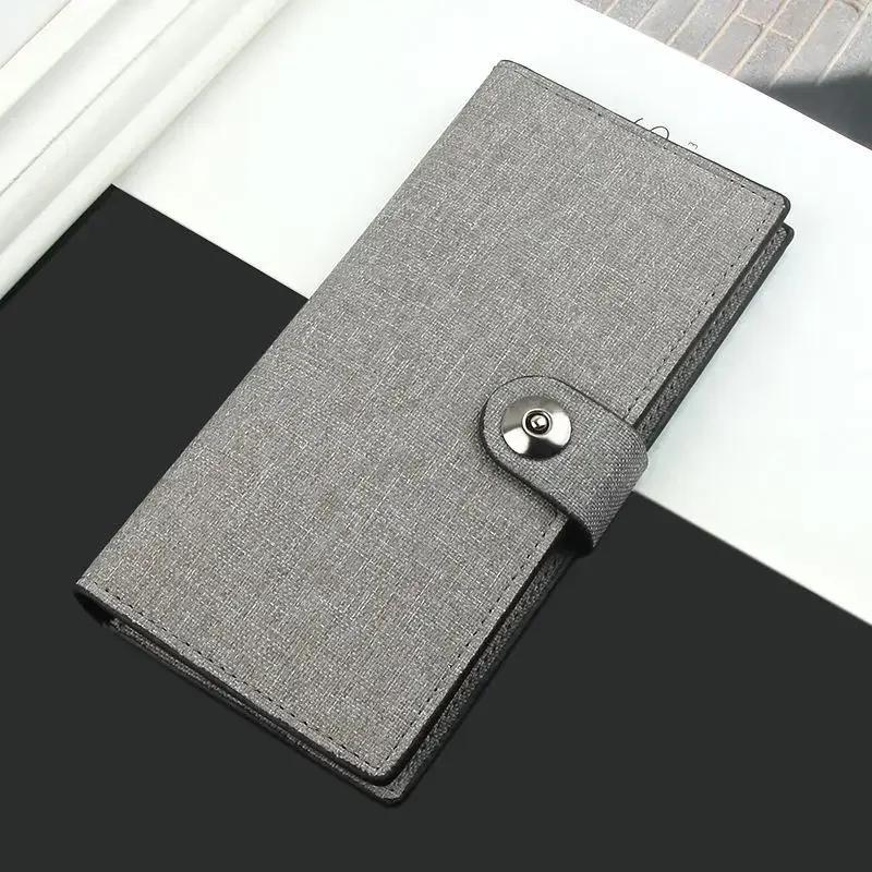 Canvas Geldbörse Herren Lange Geldbörse Mehrfachkarten Einfach Ultradünn Münzfach Bankkartenhalter Clutch Fotoklammer Bifold Geldbörse
