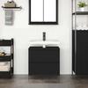 Black Oak Effect Bathroom Vanity Unit with Drawers