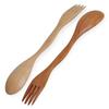 Wooden Simple Spoon Fork Outdoor Portable Multifunctional Tableware Creative Design Dual Use Dinnerware Household Kitchen Tool YLE058