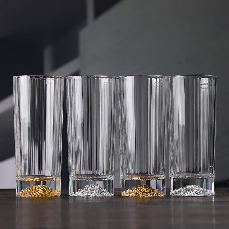 vertical pattern crystal glass high value creative beer cup hotel household simple heat-resistant green tea cup water cup
