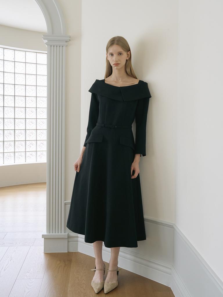 Peulomdeimomeonteu Bella Wide Collar Long Dress_2Color