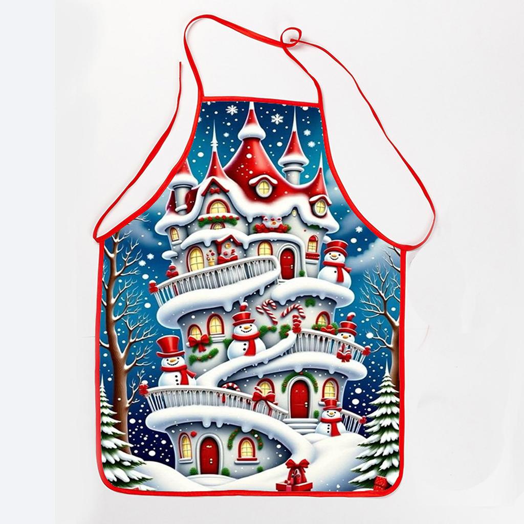 Christmas Claus Print Apron Waterproof And Stain-Resistant Household Christmas Apron