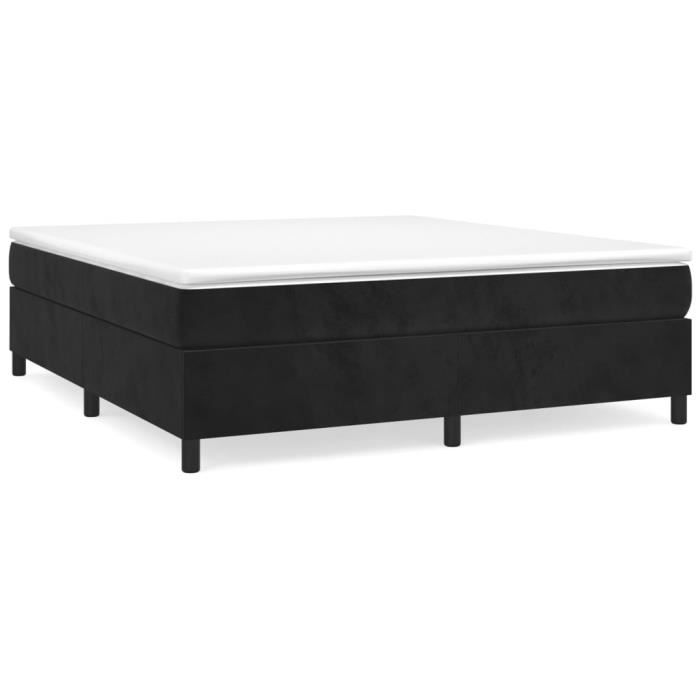 3144689 vidaXL Bed with Divan Base and Mattress Black 160x200 Cm Velvet