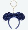 Minnie Mouse Sequin Headband Keychain Blue Keychain Tokyo Disney Resort Exclusive