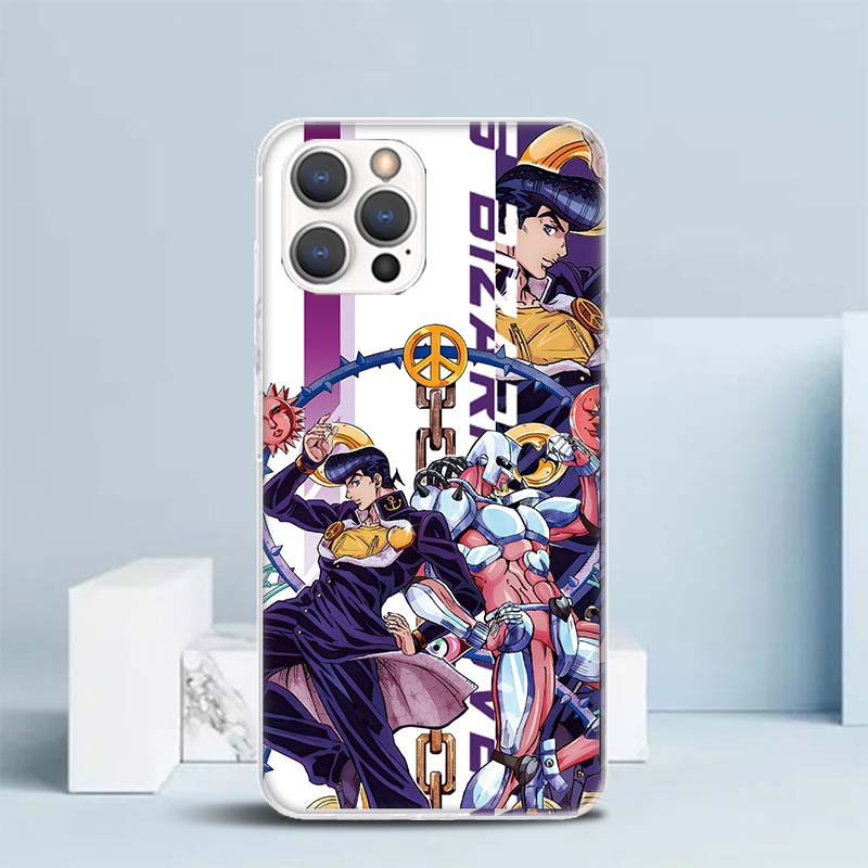 JoJo Bizarre Adventure Anime Soft Cover for iPhone 16 17 Air 15 14 Pro Max 16E Phone Case 13 Mini 12 11 7 SE 8 Print Pattern Fit
