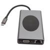 USB C Laptop Docking Station 14 in 1 Type C Hub Multiport Adapter 5 USB SD TF RJ45 PD AUDIO3.5 Dongle Grey