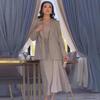 2024 Autumn Women's Solid Color Elegant Long Dress Suit - Versatile Two-Piece Set