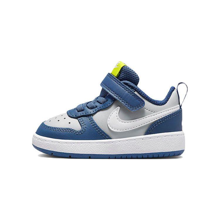 Nike Court Borough Low TD Grey Fog Mystic Navy Baby Sneakers Atomic-Green White BQ5453-016