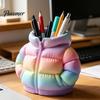Pen And Pencil Holder Puffer Jacket Shaped Cup, 3D Printed Desk Organizer, Creative Teacher Gift Coat for Makeup Brushes, Home Office Decor