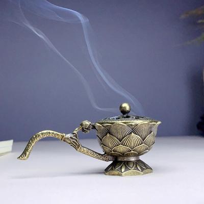 1 Pièce Brûleur d'Encens Lotus Ustensiles Bouddhistes Brûleur d'Encens Alliage Durable Bois de Santal Ameublement Maison Décoration Maison Bureau