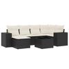 VidaXL Salon de Jardin avec Coussins 7 pcs, Canapés de Terrasse, Ensemble de Meubles de Patio, Mobilier d'Extérieur, Noir 3255203