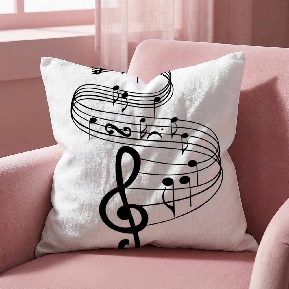 Sheet Music Printing Cushion Cover Multi-Scene Pillow Cover for Home & Car - Reversible, Soft & Durable for Daily Use