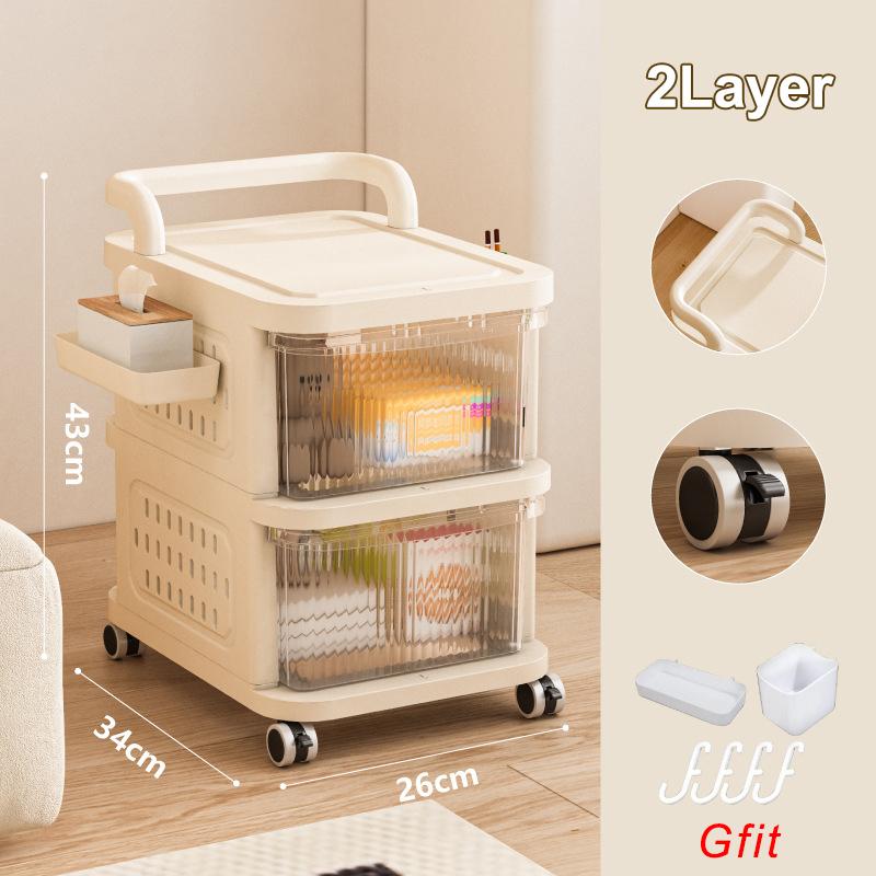 Household Pegboard Plastic Trolley Drawer Snack Toy Cabinet Living Room Bedroom Study Multi-Layer Storage Cabinet