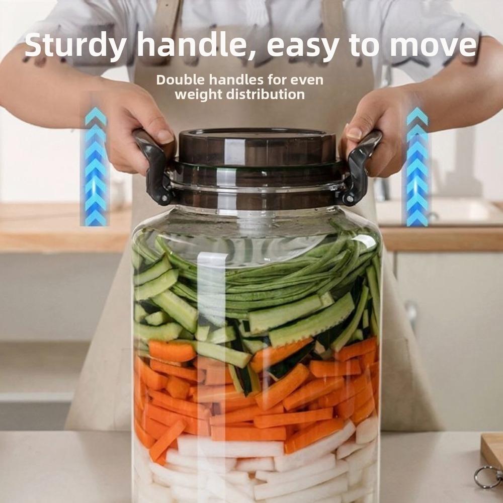 Large Capacity Pickle Jars With Lids Food Grade With Handle Airtight Storage Pitcher Leak-Proof Sealed Pickle Container