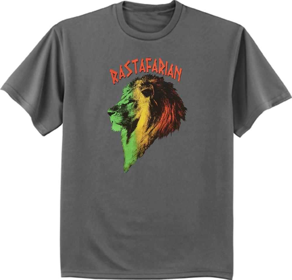 Rastafarian t-shirt Rasta Lion tee shirt dark gray tshirt Lion of Judah Unisex T-Shirt M