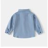 Kinder Langarmhemd 2025 Herbst Jungen Revers einfarbig besticktes Hemd Baby Oberteil trendige Kinderbekleidung