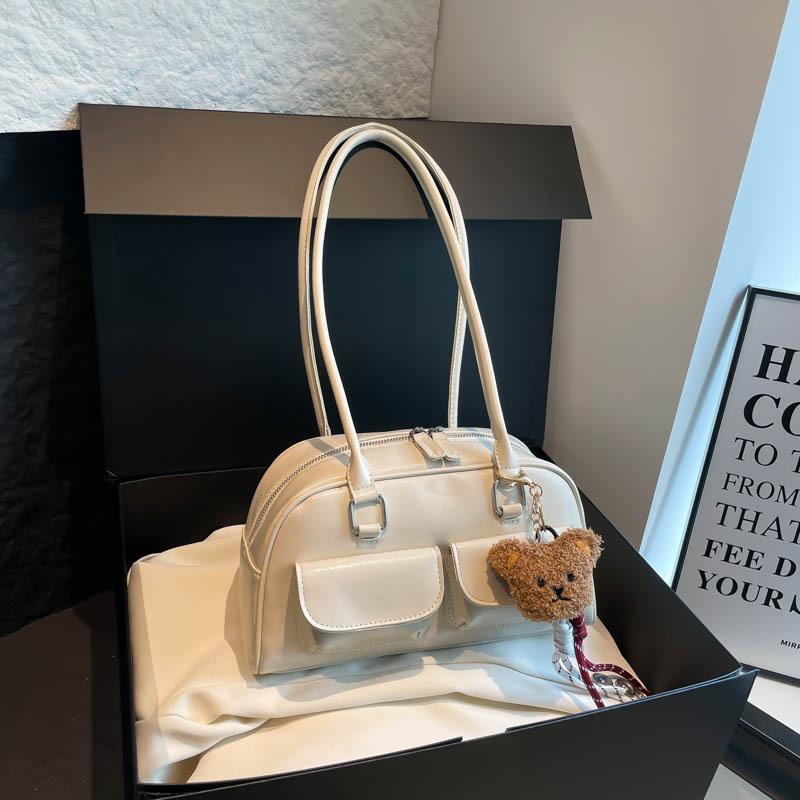 

Trendy niche design portable bowling bag spring and summer new single shoulder underarm women s bag pillow bag белый