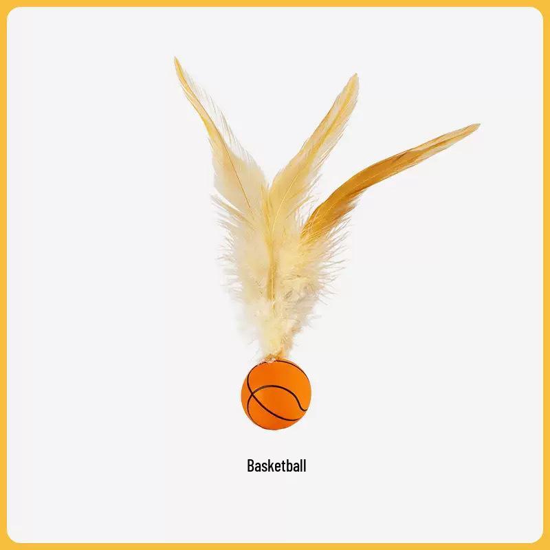 Elastic Feather Cat Toy: Self-Play Interactive Boredom Relief Shuttlecock Ball
