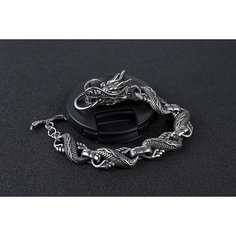 2026 Domineering Religious Dragon Bracelet, Personalized Retro Casting Titanium Steel Bracelet Accessories