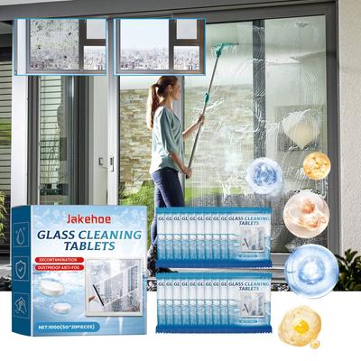 Tablete de curățare a sticlei, Tablete de reumplere pentru curățarea geamurilor, concentrate și dizolvabile, transformate în spray de curățare pentru o curățare eficientă, 20 buc.