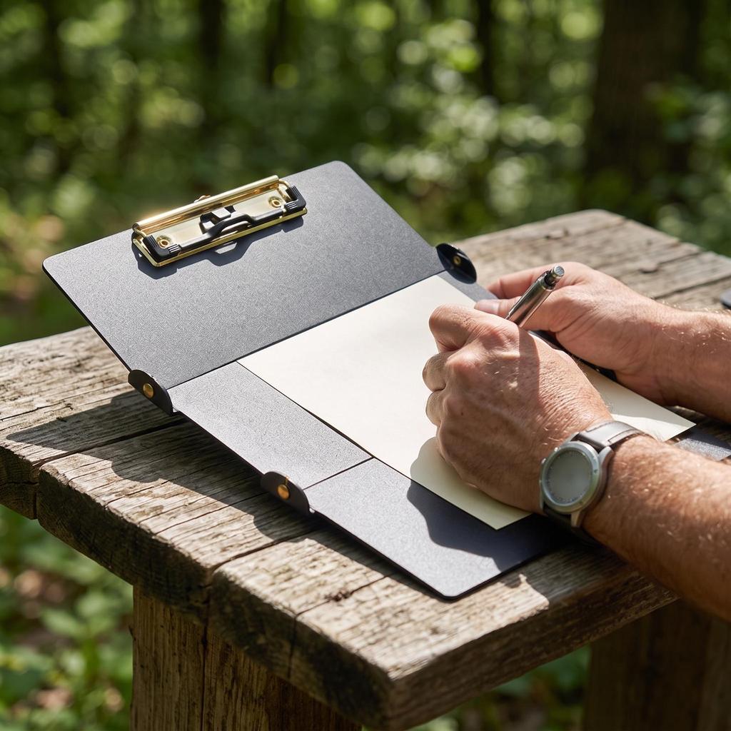 Tri-Fold Clipboard Portable Stationery Streamlined for Office