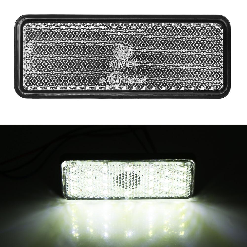 Motorcycle Scooter Moped Rectangle LED Reflector Tail Brake Light Stop Lamp Red