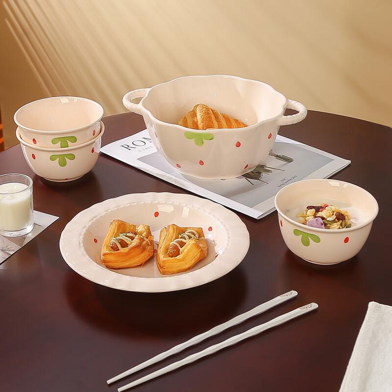 Love Journey Cream Style 19-Piece Ceramic Dinnerware Set