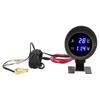 Round Digital Water Temperature Gauge LED Voltmeter DC 9V‑36V With Blue Light for Car Motorcycle ATV