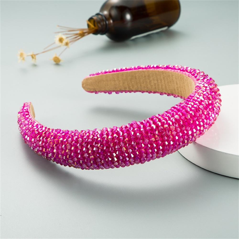 Solid Crystal Beads Hairbands For Women Girls Hair Hoop Headwear Fashion Clolorful Handmade Headbands Female Hair Bands