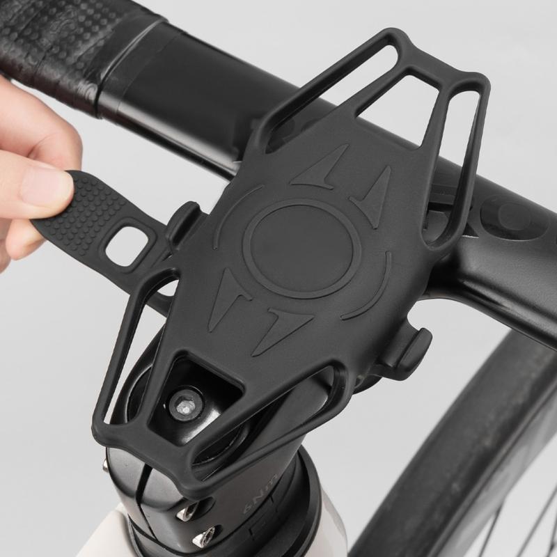 Elastic Silicone Cycling Phone Mount Nonslip Edges Secure for 4-7Inch Smartphones Vibrations Resistance