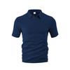 Men's Short Sleeve Jacquard Polo Shirt, Solid Color Collared Loose Fit Casual Big & Tall Top for Men