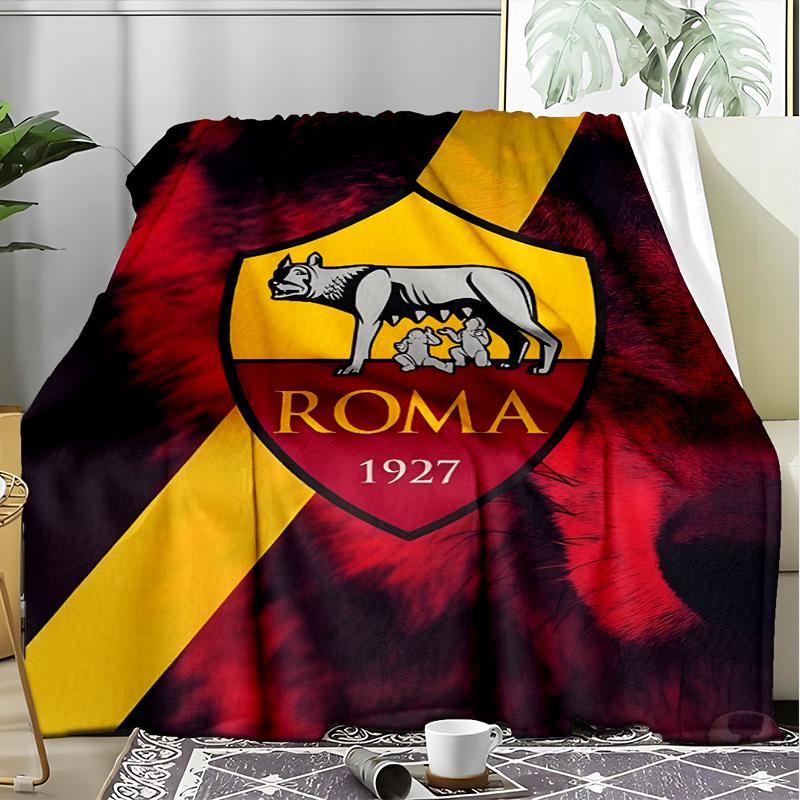 1pz Coperta Morbida in Flanella Stampata AS Roma1 Calcio per Camera da Letto Adulti Soggiorno Divano Campeggio Viaggio Regali per Fan Regali di Natale