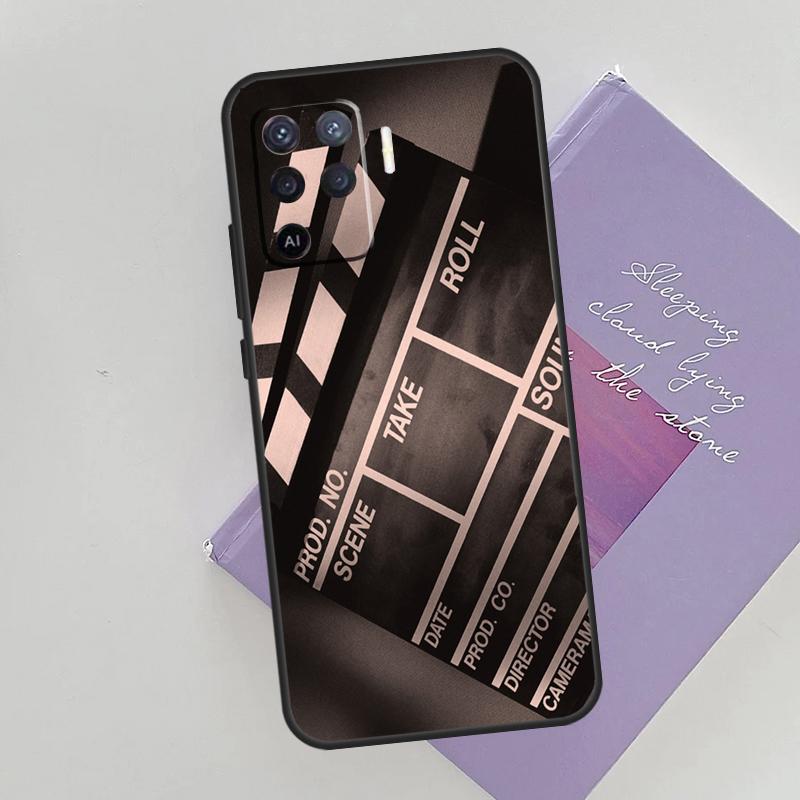 Film Movie Clapper Board Case For Oppo A15 A16 A17 A52 A72 A76 A96 A74 A94 A53 A54S A57S A58 A78 A98 A77 Phone Cover