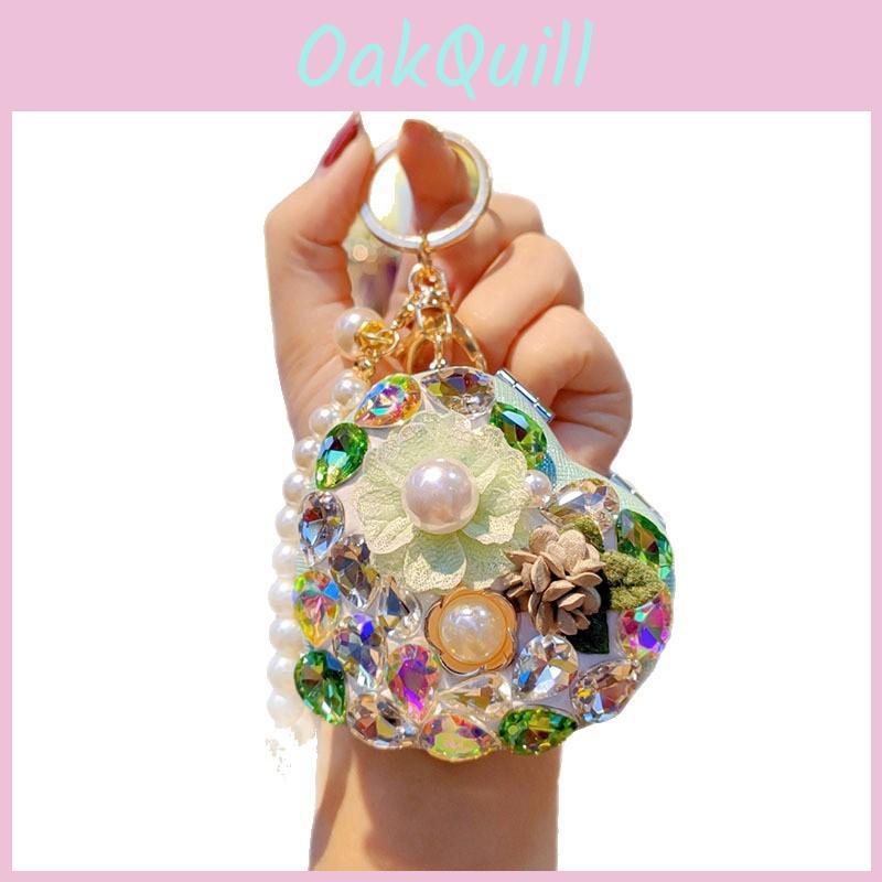 Modern Minimalist Heart Keyring With Glass Material And Decorative Beads For Gifts