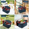 Picnic Basket D600 Oxford Cloth Insulation and Waterproof Shopping Basket Large Capacity Foldable Outdoor Carry Basket for Lunch