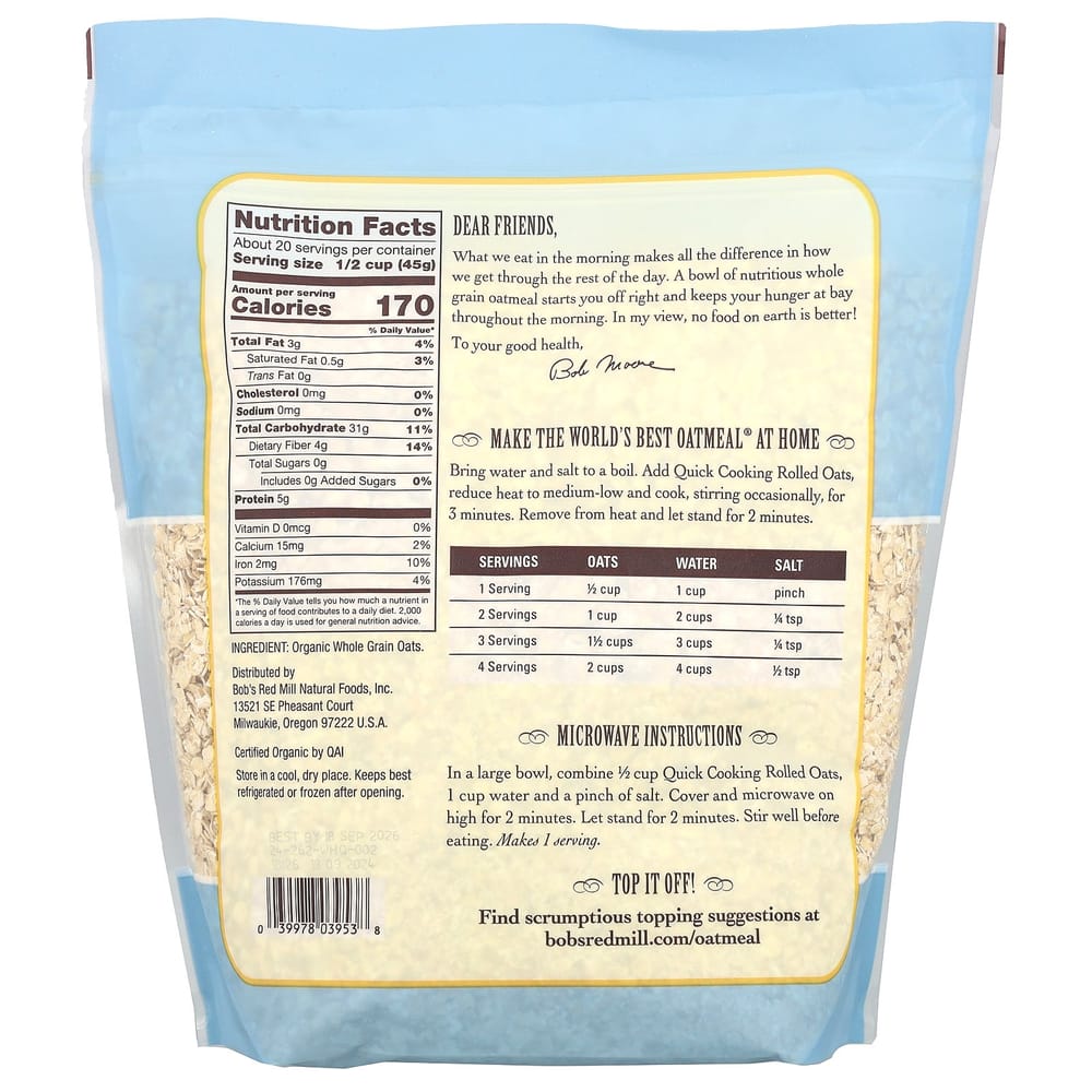 Bob's Red Mill Haferflocken Vollkorn 907g (32oz)