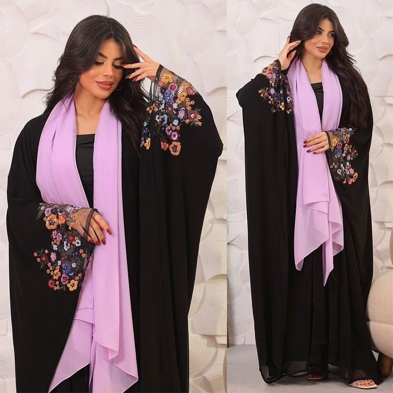 Middle East Dubai Arab Fashion Cardigan Robe Dress Embroidered Cardigan Robe