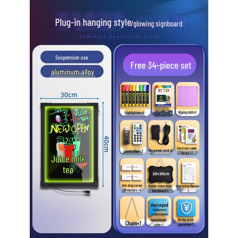 

Блискучий Світловий Вуличний Лоток: Флуоресцентна цінник для дошки