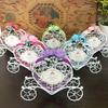 Metal Candy Boxes for Wedding Party Decorations Gift Bags with Ribbons Flower Souvenirs Gift for Guests Carriage Style