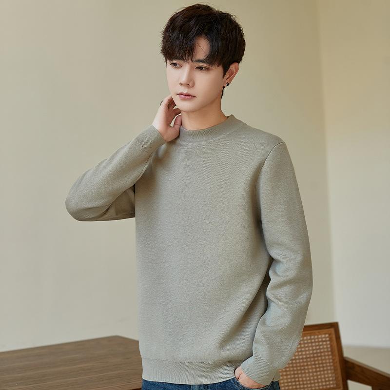 

Вязаный свитер Осенний и зимний утолщенный свитер Свитер с круглым вырезом Топ Универсальная высококачественная мужская одежда M