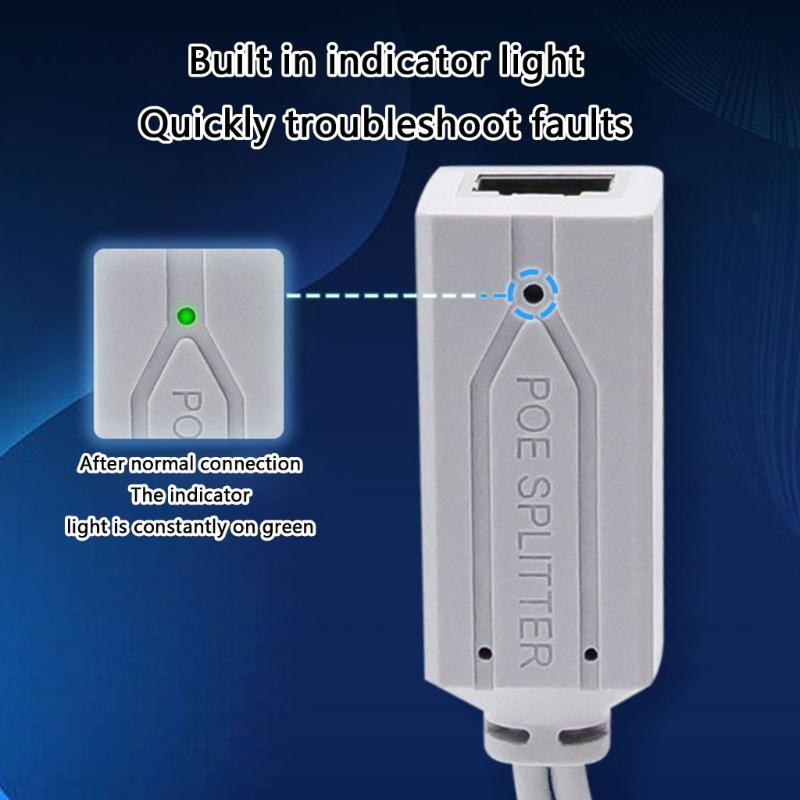 Compact 48V To 12V POE Converter High Efficiency 48V To 12V POE Adapter for Stable Power Supply To Cameras & Routers