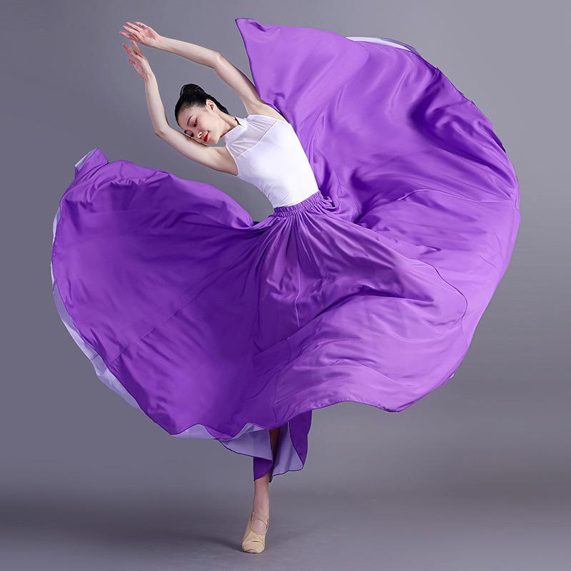 Šifonová sukně 360/540/720 stupňů Balet Břišní tanec Dámské Cikánské Dlouhé sukně Oblečení pro tanečníky na trénink Různé taneční sukně