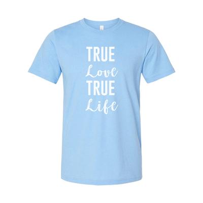 Unisex Christian T Shirt Featuring True Love True Life Quote Design For Believer