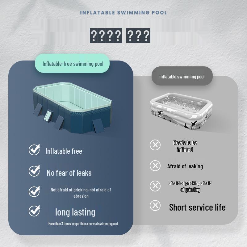 Eco-Friendly Large Inflatable Swimming Pool for Kids - Wear-Resistant & Foldable for Easy Outdoor Play